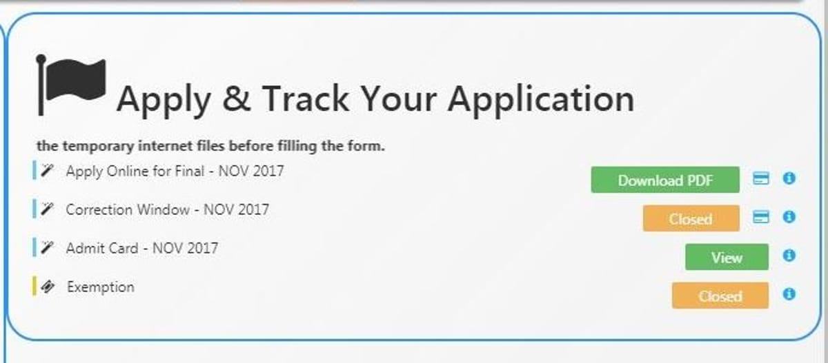 CA Final Admit Card for Nov 2017 Released by ICAI