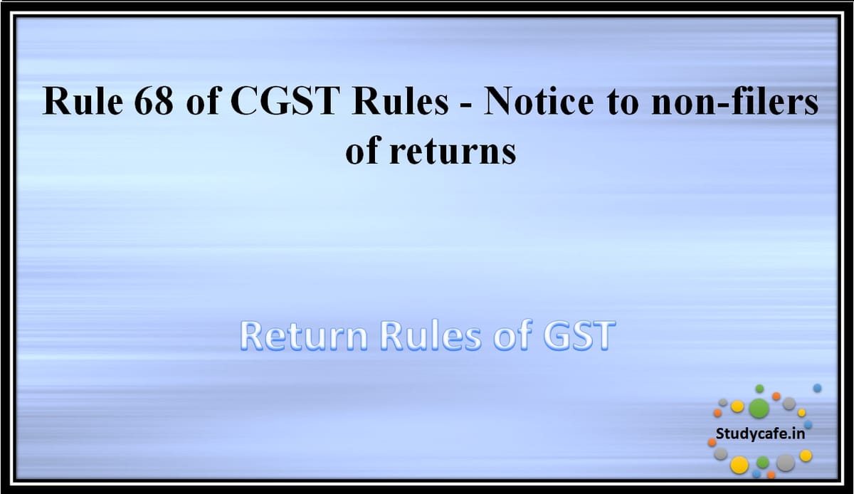 Rule 68 of CGST Rules -Notice to non-filers of returns