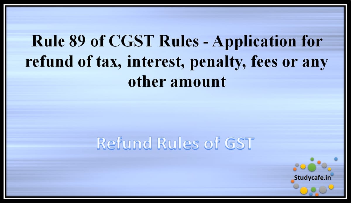 rule-89-of-cgst-rules-application-for-refund-of-tax-interest-penalty