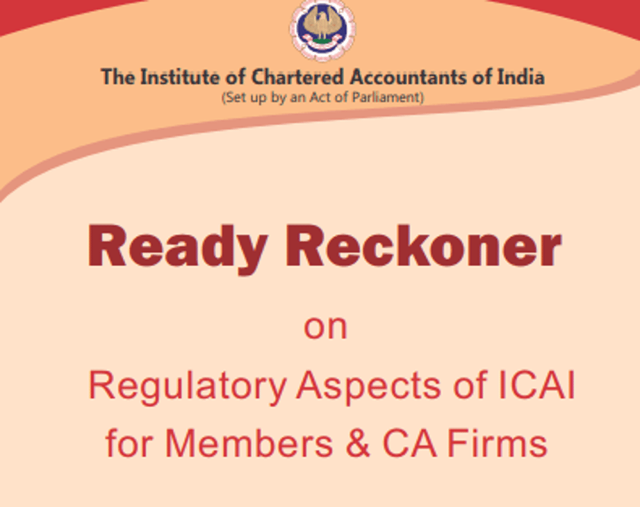 ICAI releases Ready Reckoner on its Regulatory Aspects