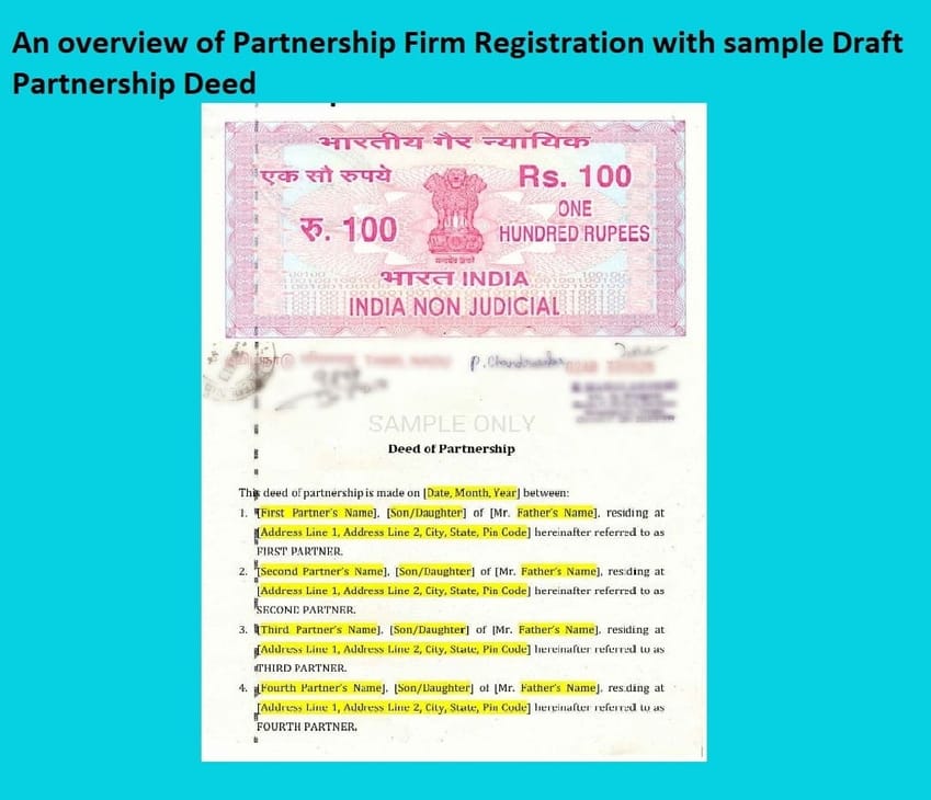 An Overview Of Partnership Firm Registration With Sample Draft Partnership Deed 4697