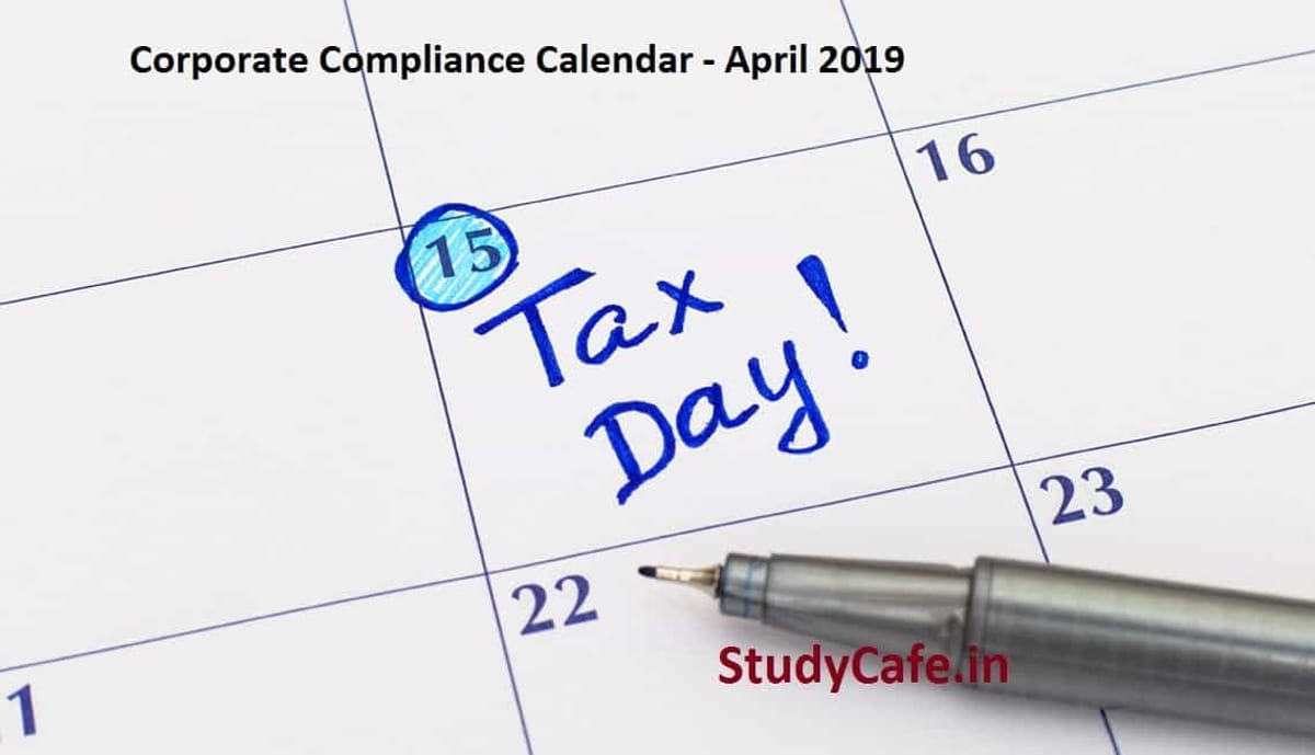 Corporate Compliance Calendar April 2019