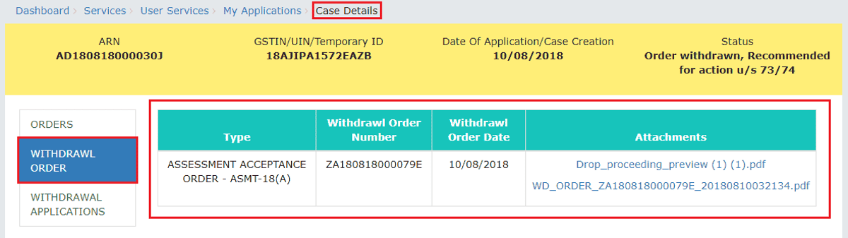 Filing Application for Withdrawal of Summary Assessment Order