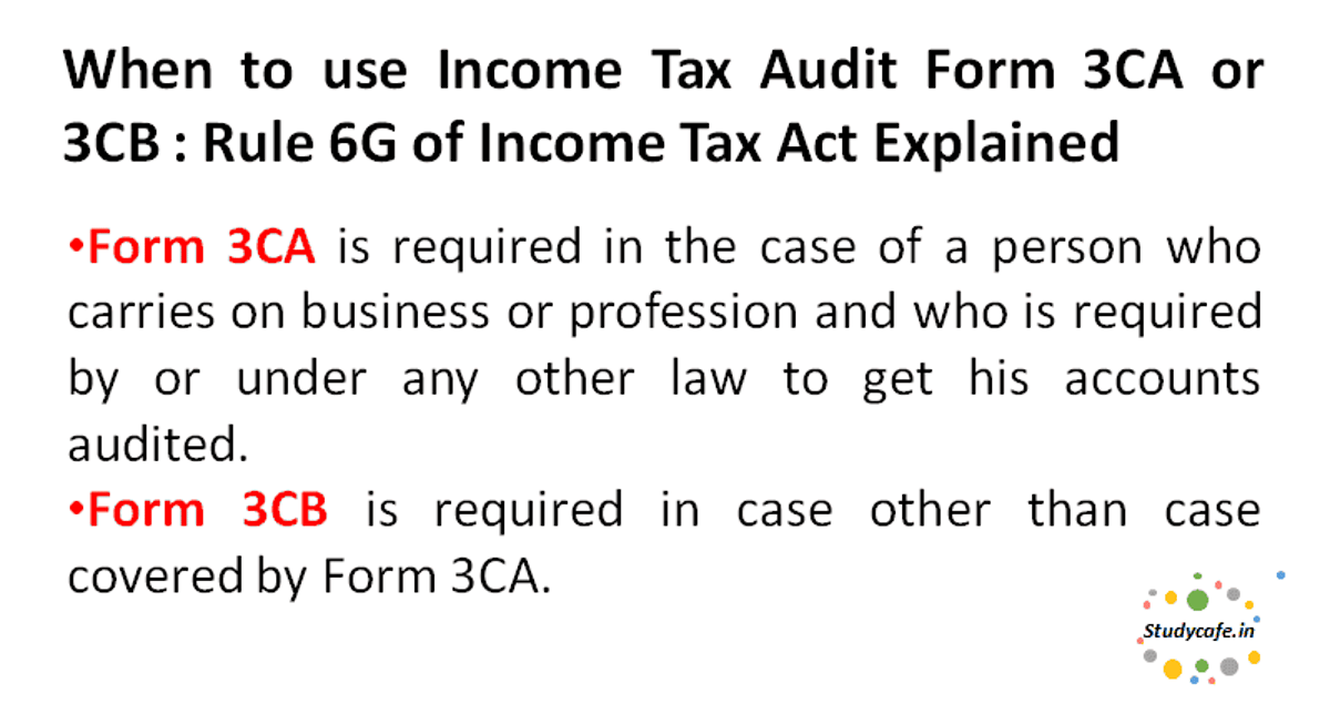 Difference between form 3CA & 3CB – Income Tax Audit Form