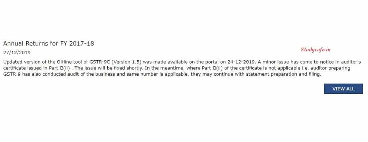 CBIC issued clarification on errors occuring in filing part B (ii) of GSTR 9C
