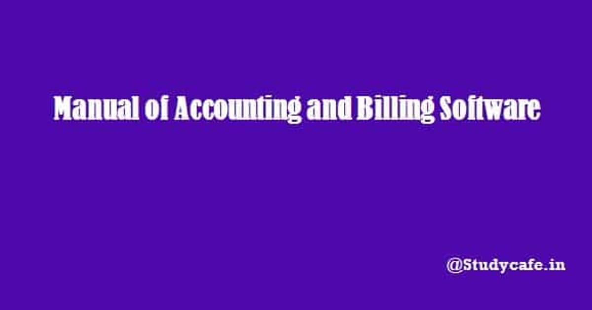 Manual of Accounting and Billing Software