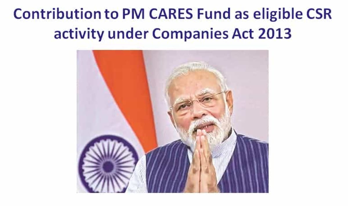 Contribution to PM CARES Fund as eligible CSR activity under Companies Act 2013