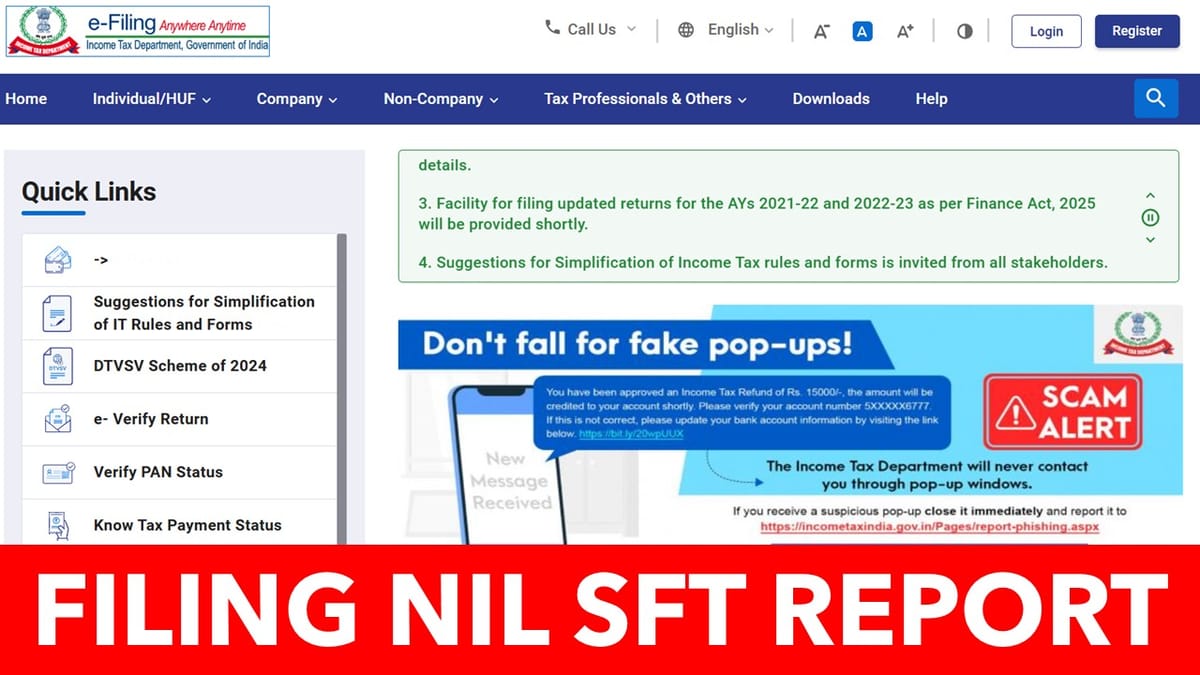 Do we need to file Nil statement of financial transaction [SFT] or Not