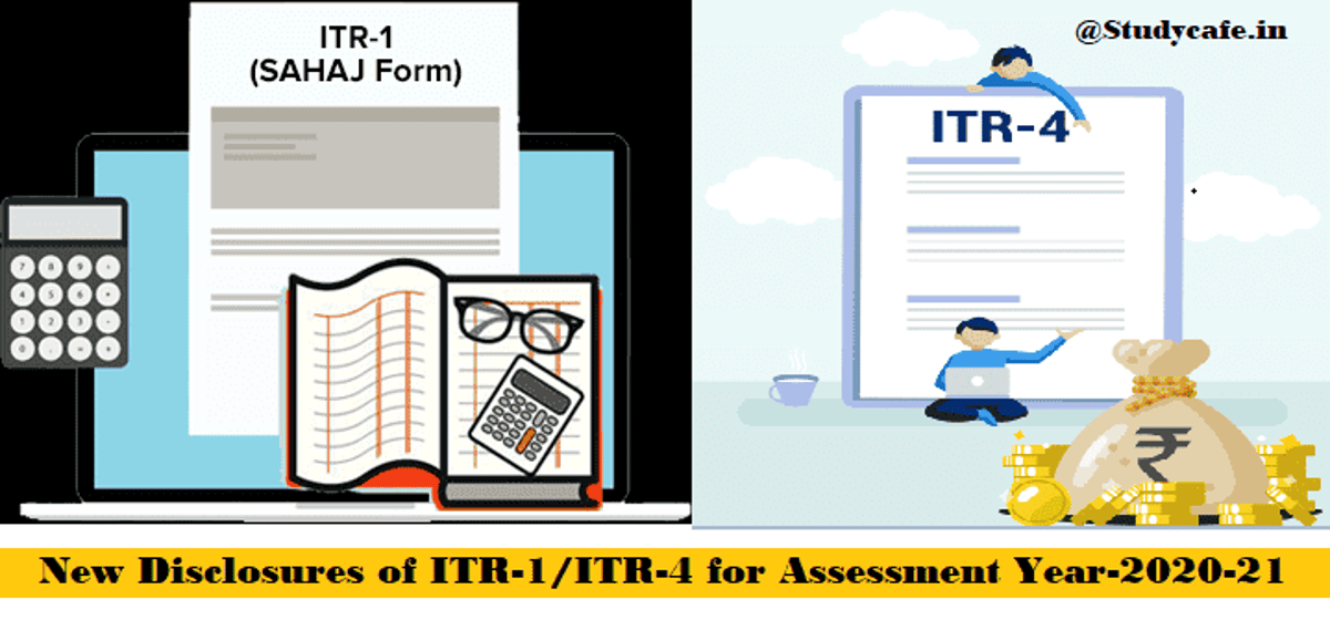 New Disclosures of ITR-1/ITR-4 for Assessment Year-2020-21