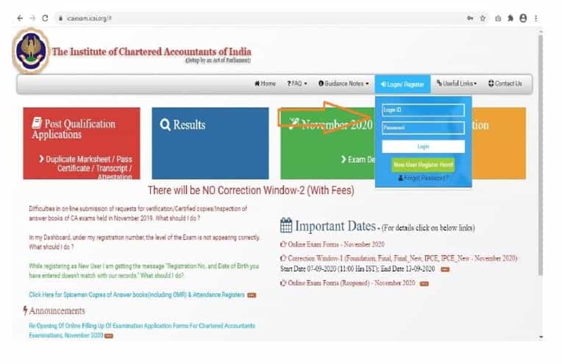 CA Exam Admit Card FAQs Nov 2020