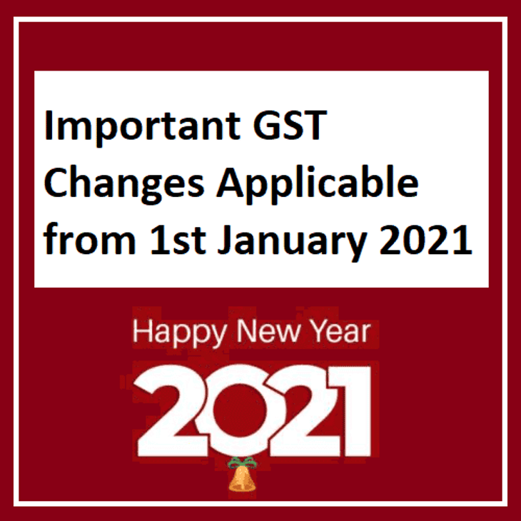 Important GST Changes Applicable from 1st January 2021