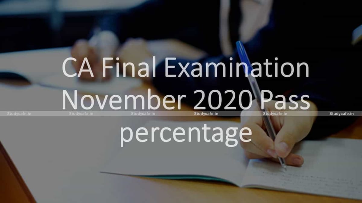 CA Final Examination November 2020 Pass percentage