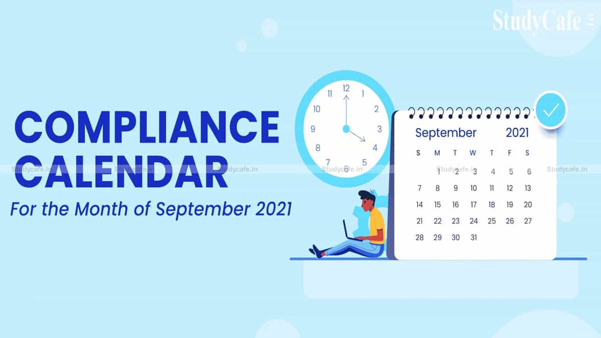 Corporate Compliance Calendar for the m/o September, 2021