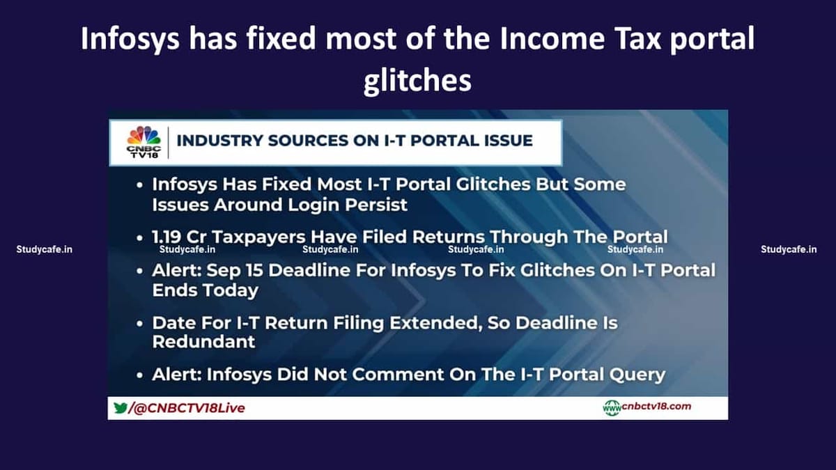 Infosys has fixed most of the Income Tax portal glitches