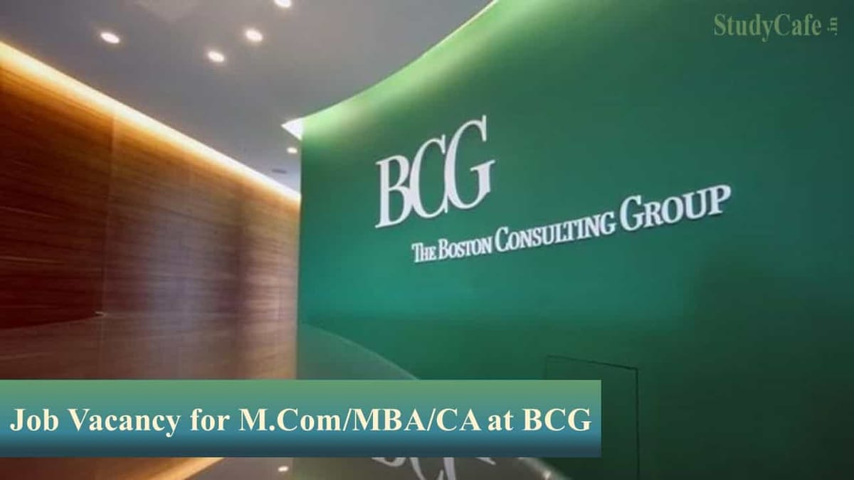 Job Opportunity for M.Com/MBA/CA at BCG