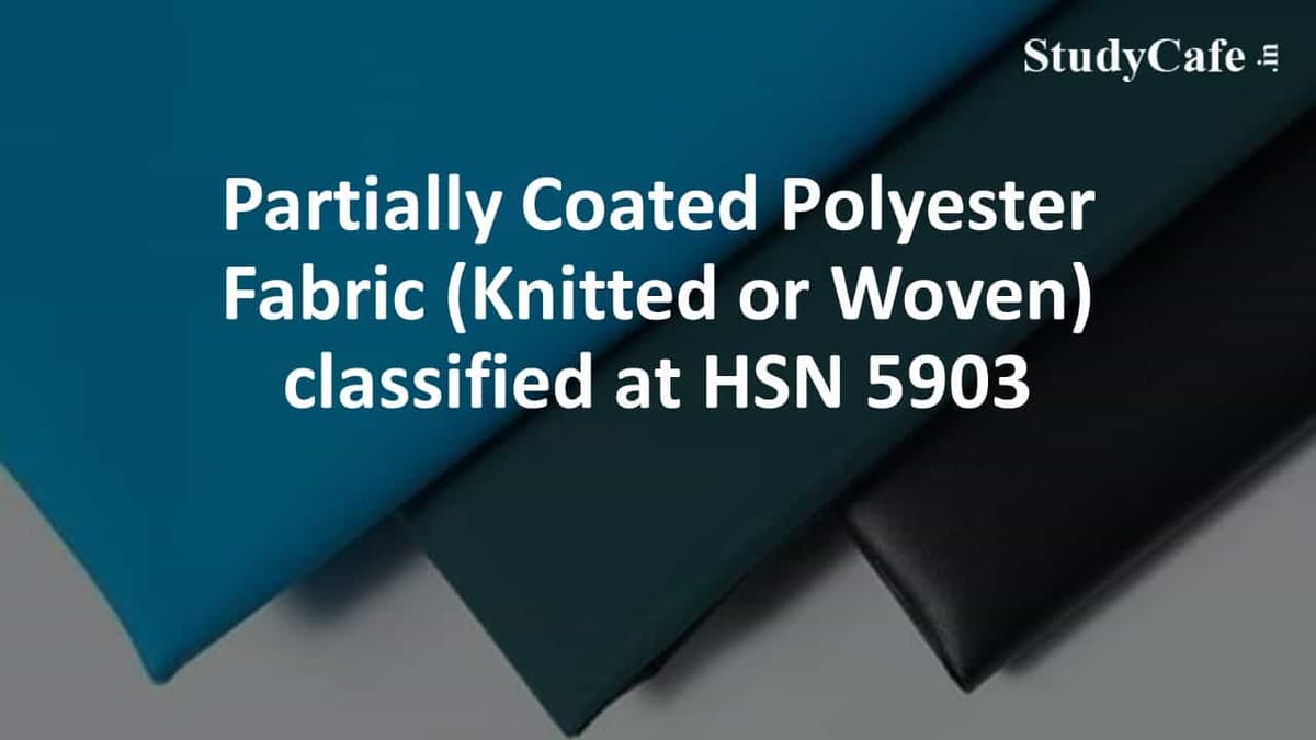 Partially Coated Polyester Fabric (Knitted or Woven) classified at HSN 5903