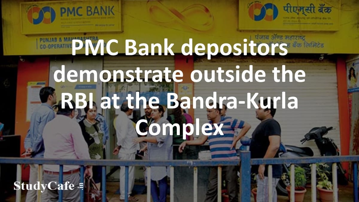 PMC Bank depositors demonstrate outside the RBI at the Bandra-Kurla Complex
