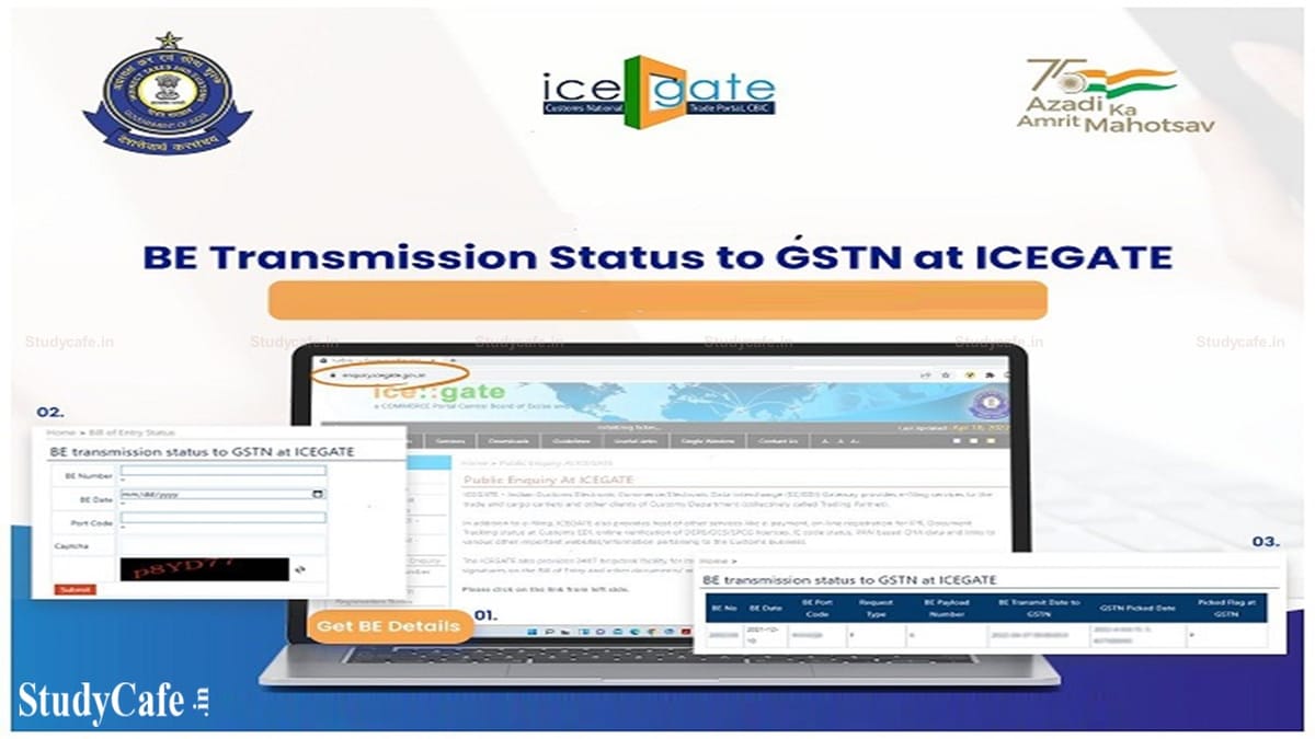 CBIC enabled new feature to directly check BoE Transmission status to GSTN at ICEGATE