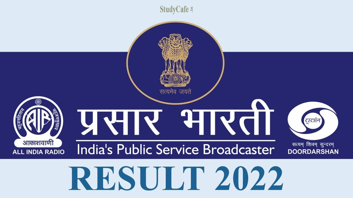 Prasar Bharti Result for Post of Casual News Editor (Business) 2022: Check Your Name Here