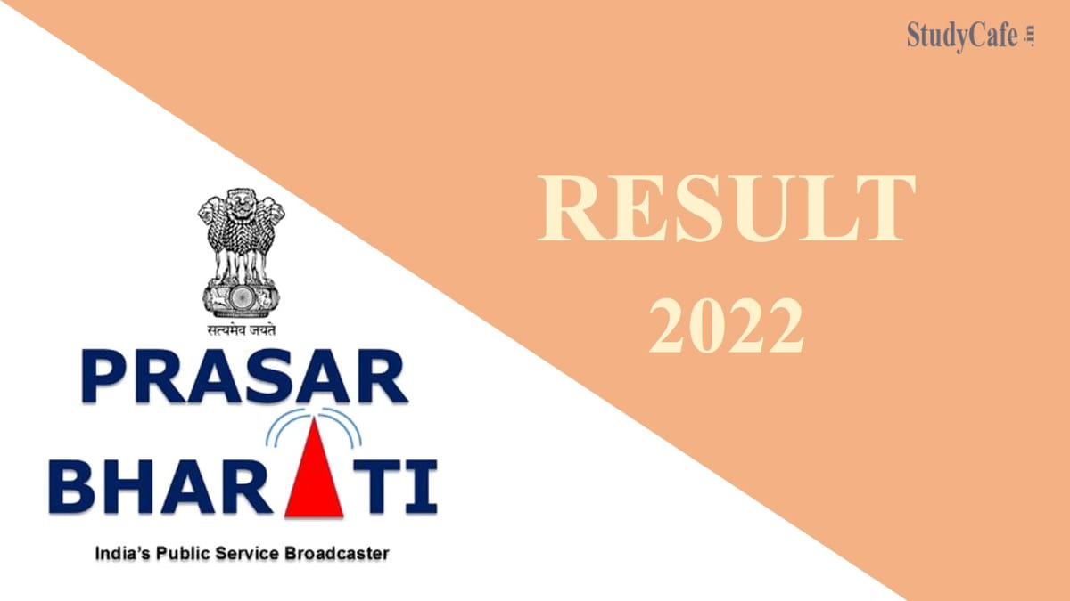 Prasar Bharti Result for Posts Casual News Editor (English) & Web Editor (English) 2022: Check Your Name Here