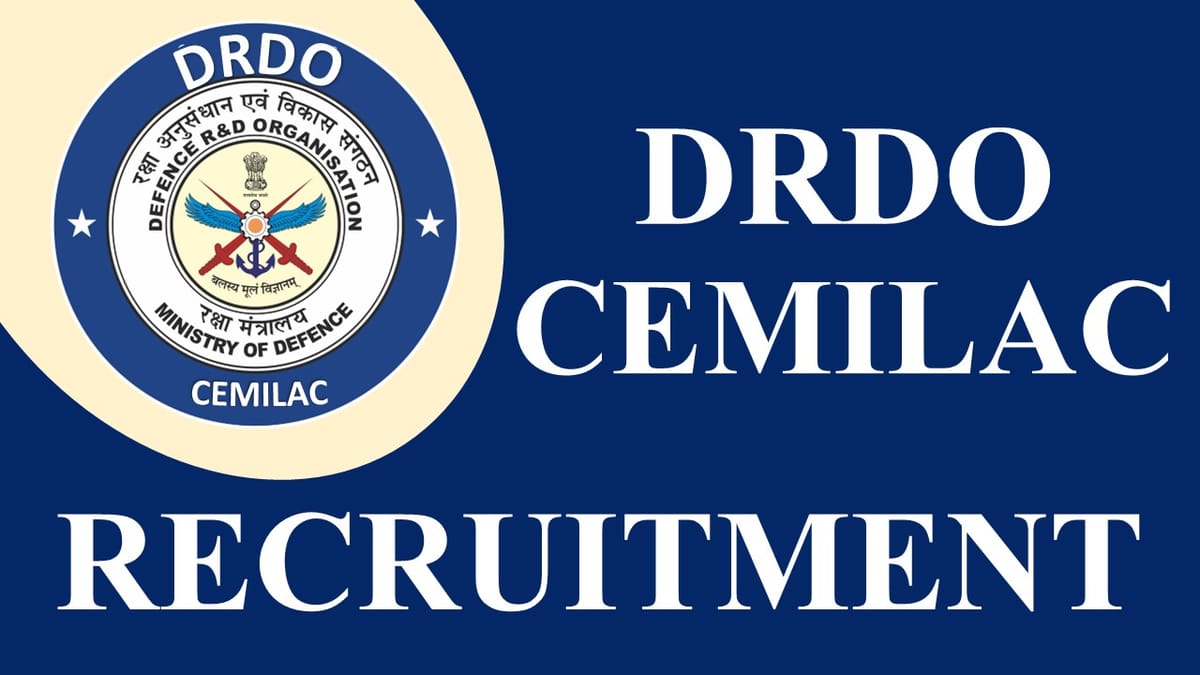 DRDO- CEMILAC Recruitment 2022: Stipend up to 31000, Check Post, Qualification and Other Details Here 
