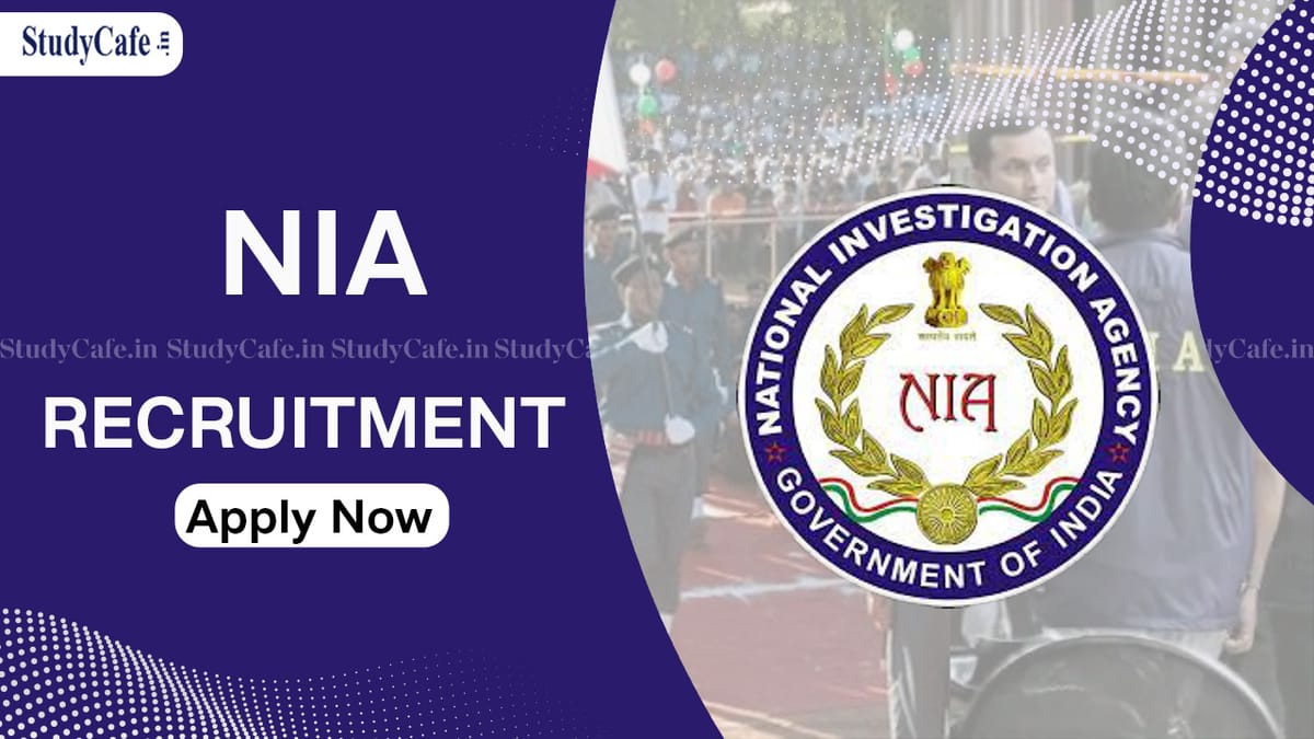 NIA Recruitment 2022: Last date to apply Oct 2, Check Posts, Eligibility, salary and How to Apply Here