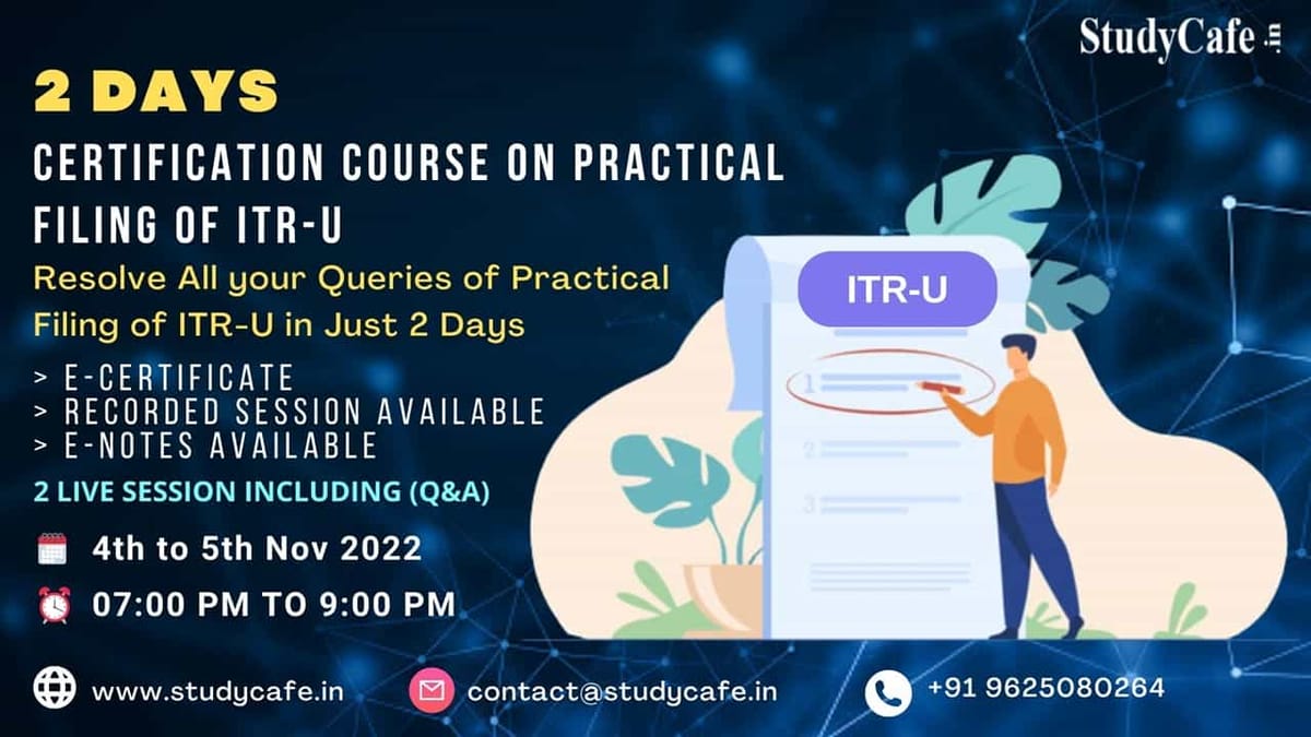 Certification Course on Practical Filing of ITR-U