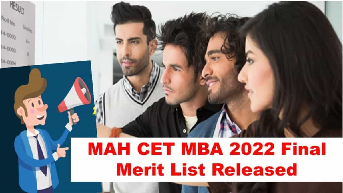 MAH CET MBA 2022 Final Merit List Released; Check Details Here