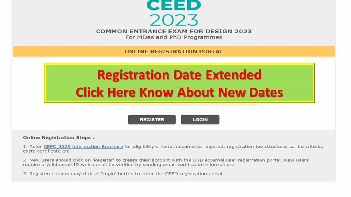 UCEED, CEED 2023 Registration Date Extended: Check New Dates Here