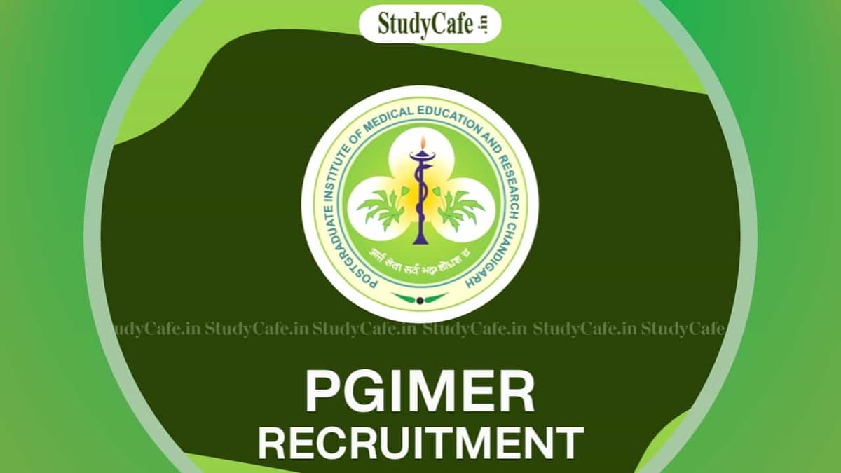 PGIMER Recruitment 2022: Apply Till Nov 24, Check Post, Eligibility, How to Apply, and Other Details