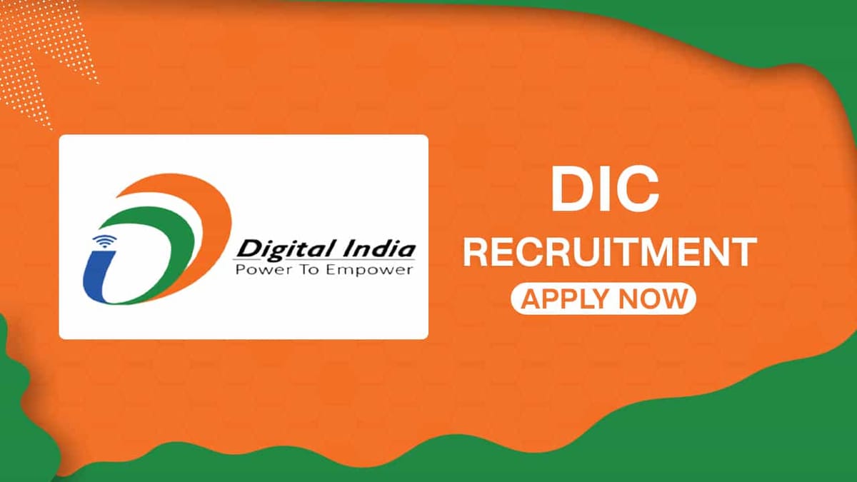 DIC Recruitment 2022: Check Post, Qualification and Other Details