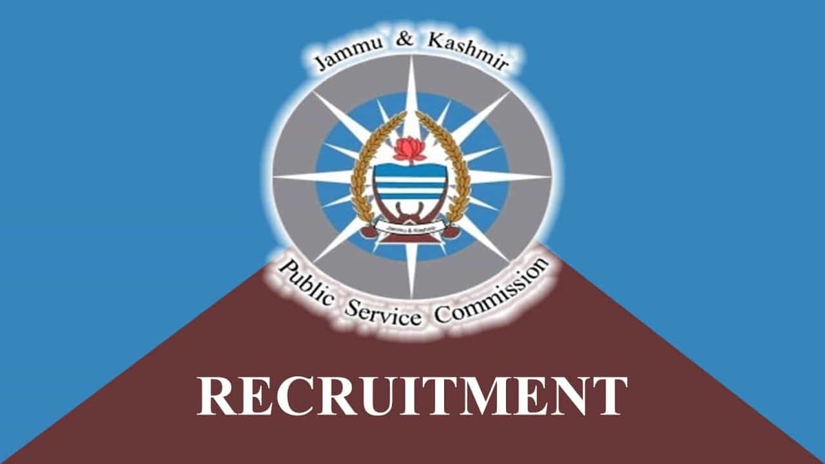 JKPSC Recruitment 2023 for Assistant Engineers: Monthly Salary up to Rs.160600, Check How to Apply