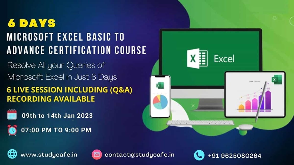 Learn Microsoft Excel Basic to Advance; Join this 6 Days Traning Session