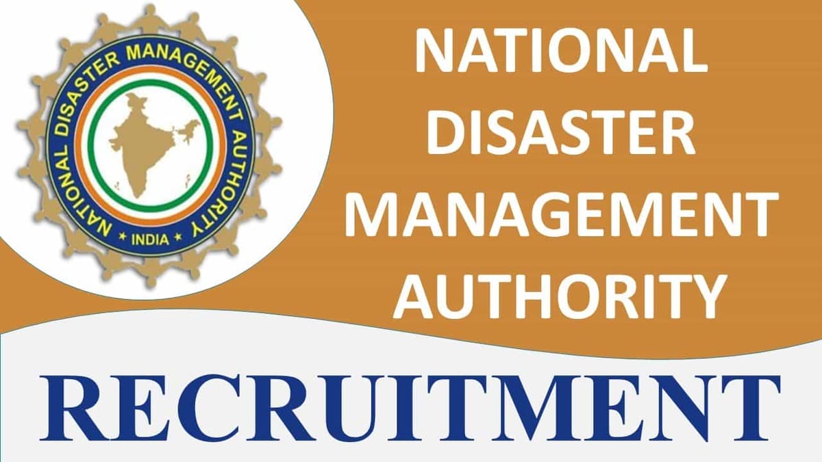 NDMA Recruitment 2023: Check Posts, Eligibility and Internship Details here