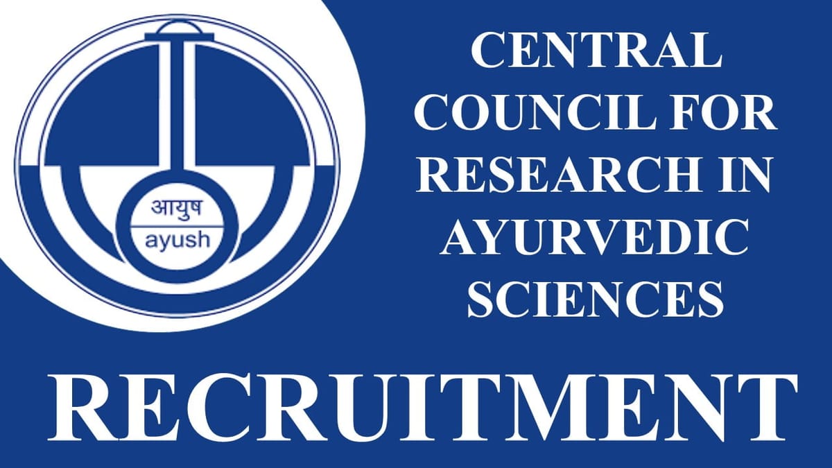 CCRAS Recruitment 2023: Check Posts, Eligibility and Walk-in-Interview Details