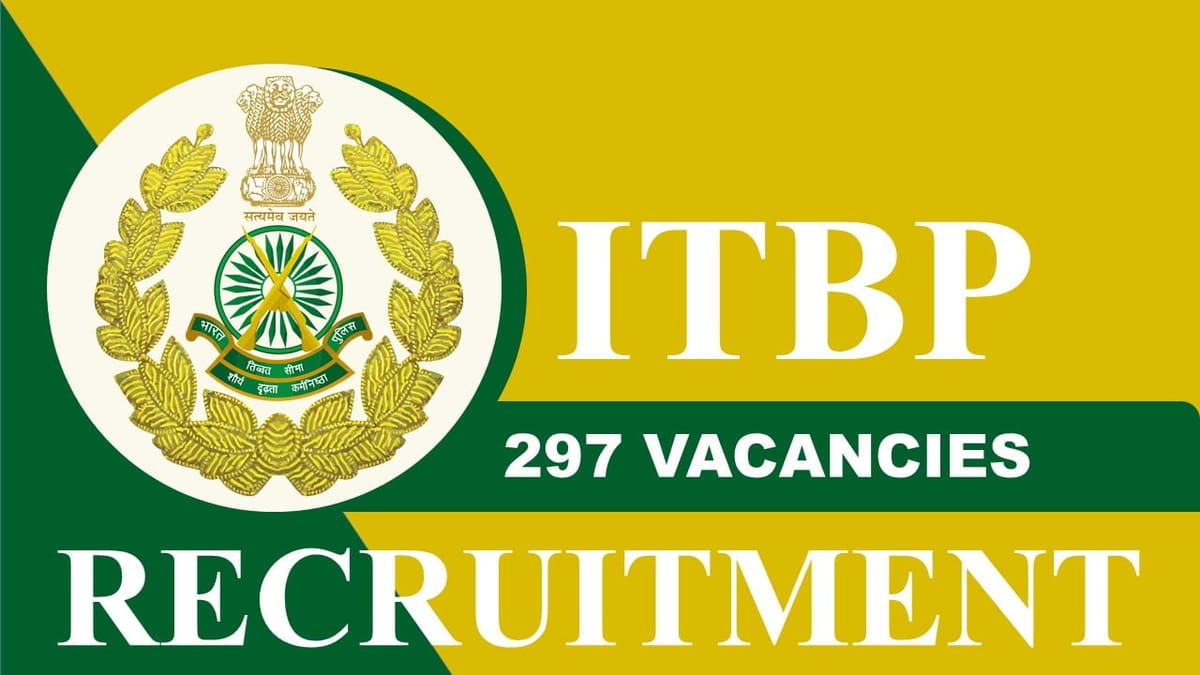 ITBP Recruitment 2023: 290+ Vacancies, Check Posts, Pay Scale, Qualification, Other Details