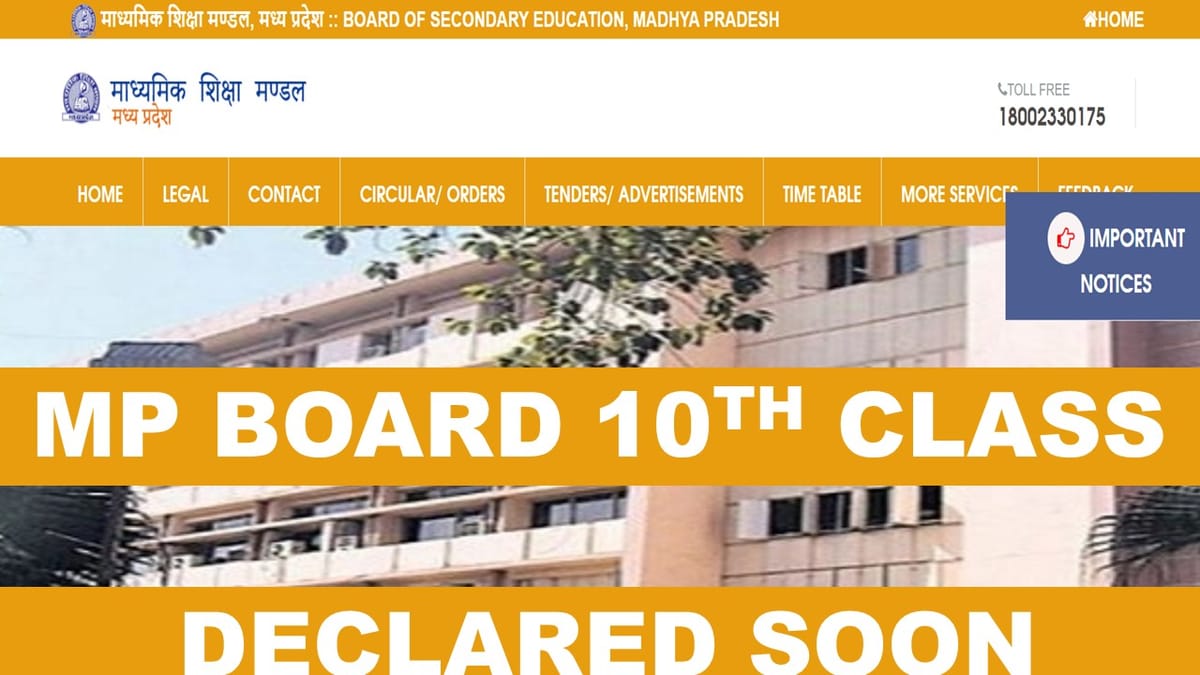 MP Board Class 10th Result 2023: Check Expected Date And Time, Other Details