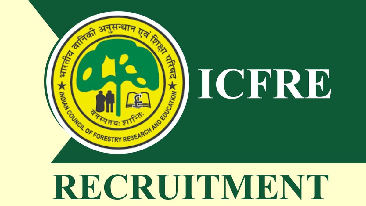 ICFRE Recruitment 2023 for Research Associate: Check Vacancy, Eligibility and Other Vital Details