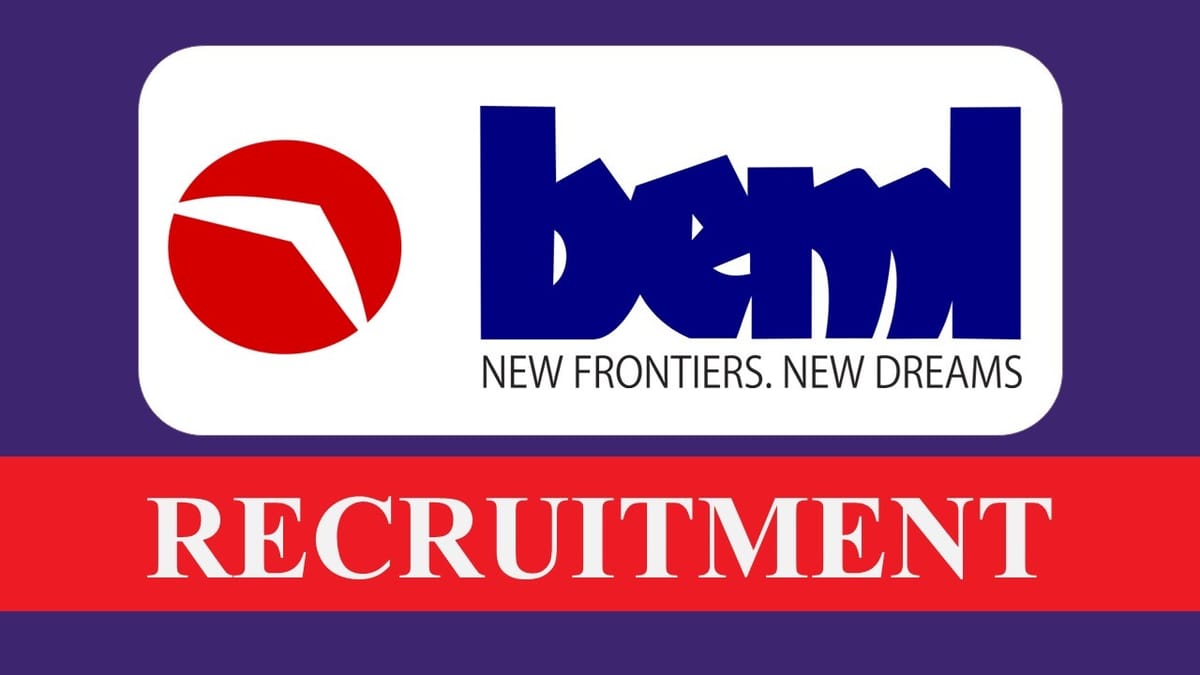 BEML Recruitment 2023 for 70 Vacancies: Check Posts, Qualification and Other Vital Details