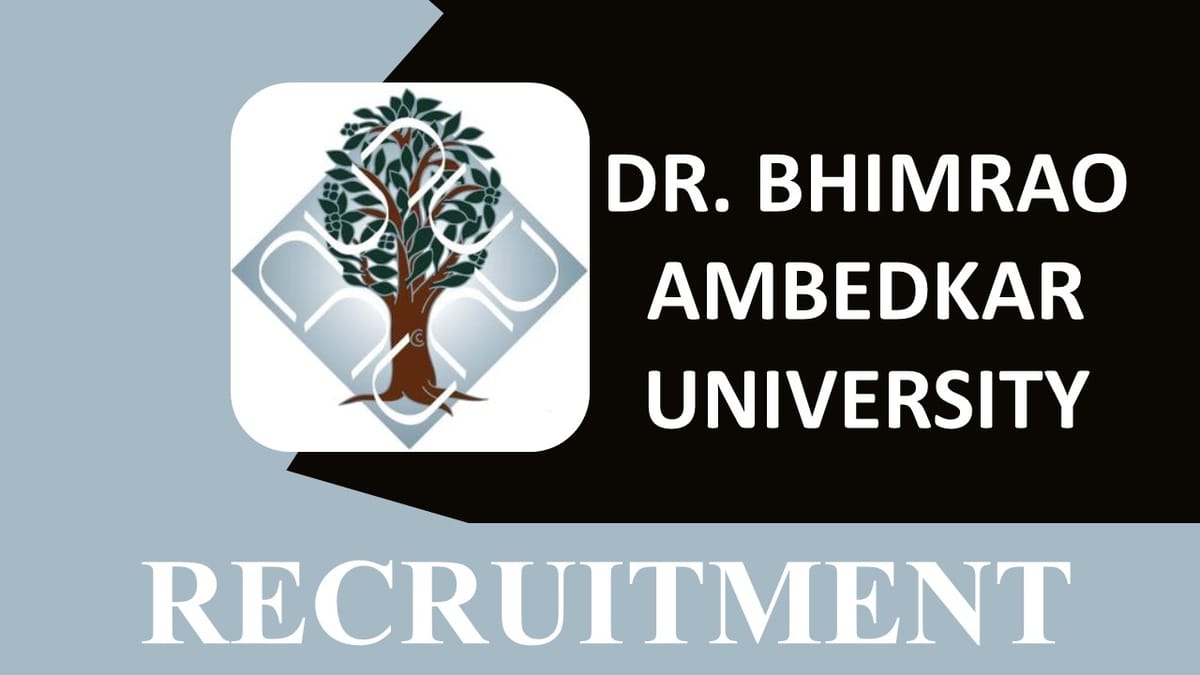 Dr. Bhimrao Ambedkar University Recruitment 2023: Check Posts, Age, Qualification, Salary and How to Apply