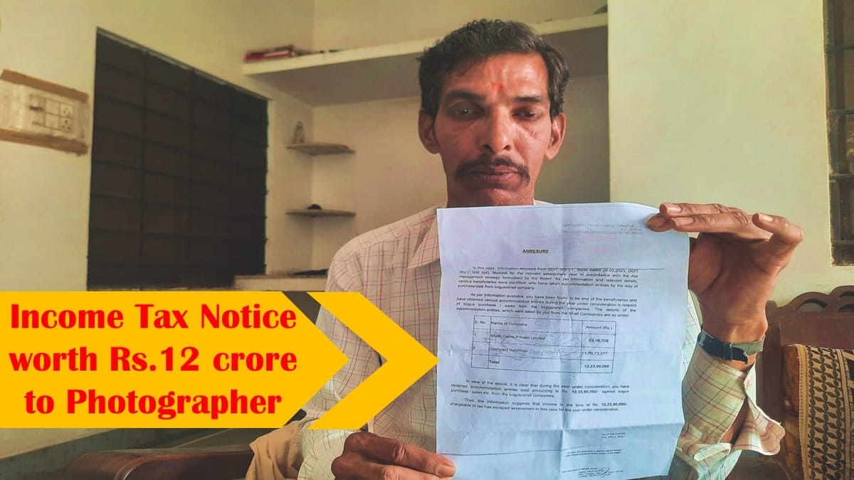 IT Department issued Tax Notice worth Rs.12 crore to Photographer