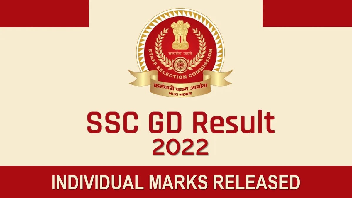 SSC Constable GD Result 2022: Individual Marks Releasing Today, Know How to Check Score