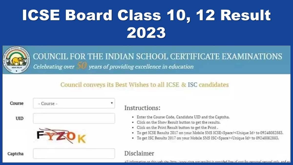 ICSE Board Results 2023 Check ICSE Class 10th, 12th Result Date and