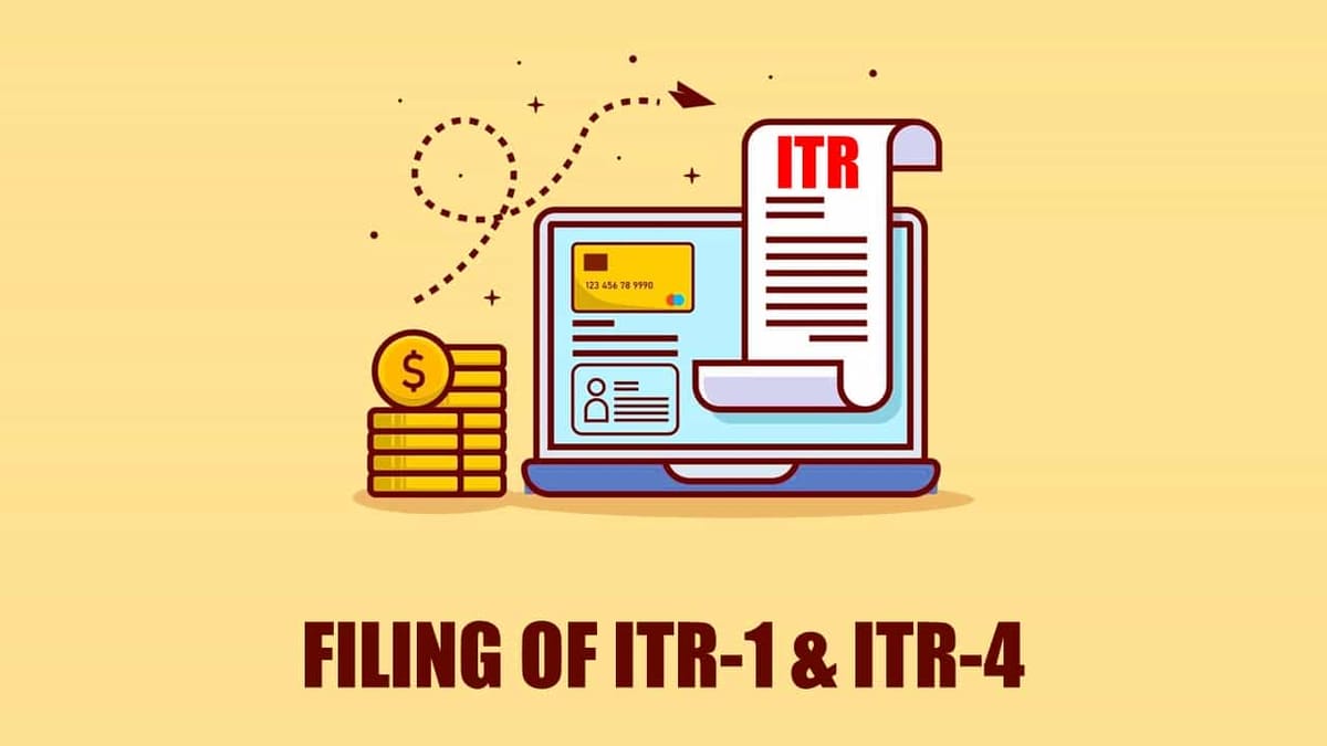 Income Tax Dept. enabled ITR-1 and ITR-4 for filing via Online mode at Portal