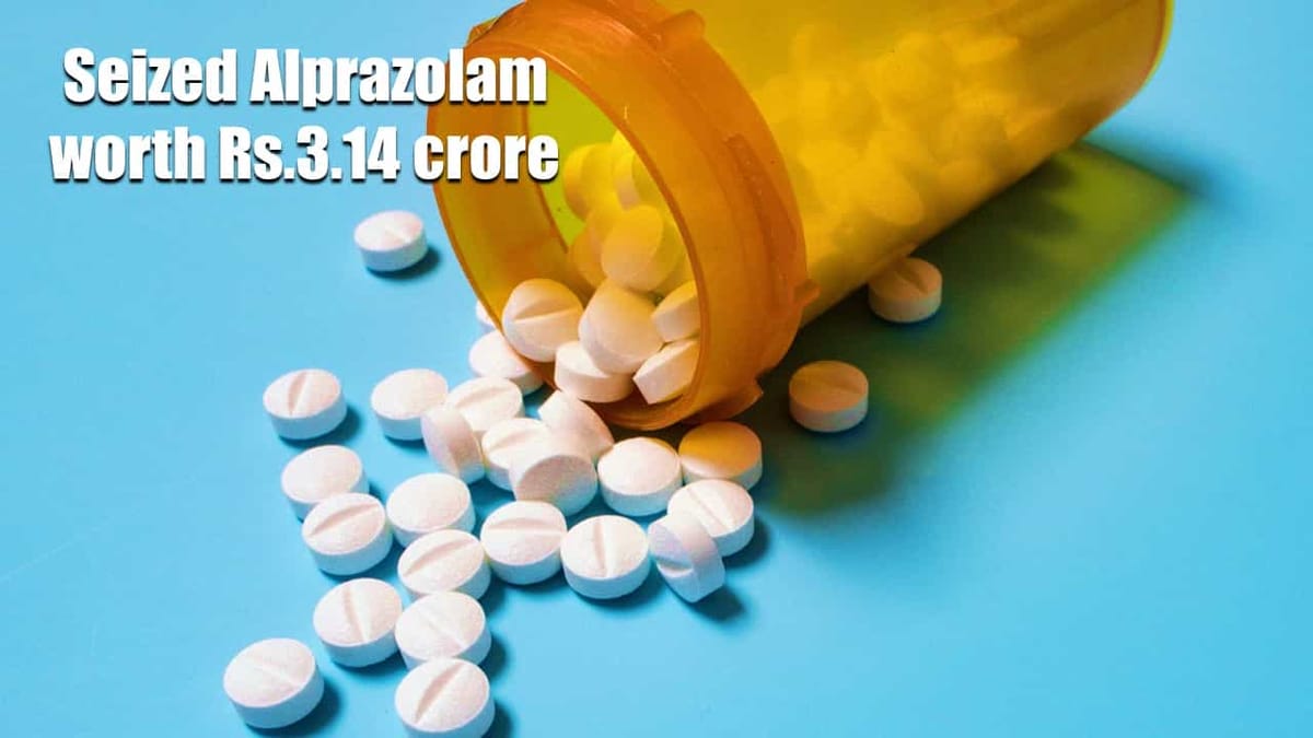 DRI busts makeshift lab manufacturing Alprazolam in Telangana; Seized Alprazolam worth Rs.3.14 crore