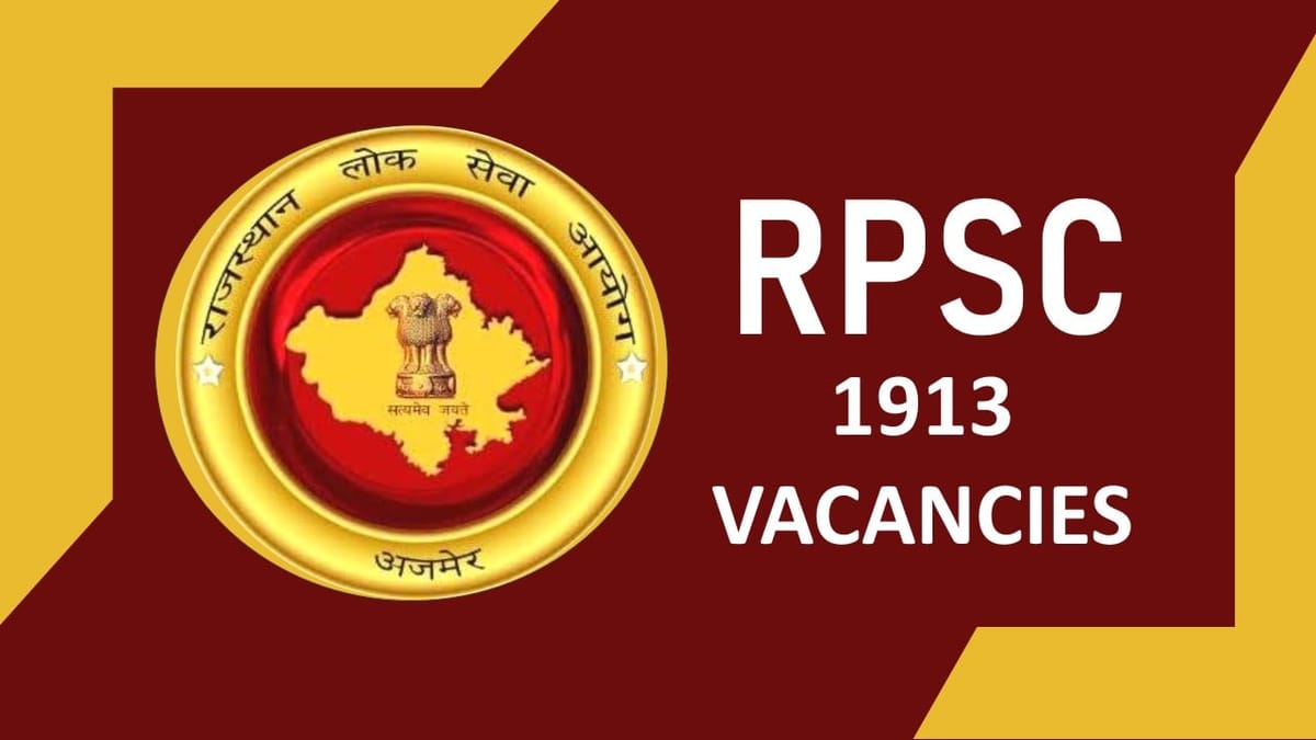 RPSC Recruitment 2023 Notification Released for 1900+ Vacancies: Check Post, Eligibility, and Other Relevant Details