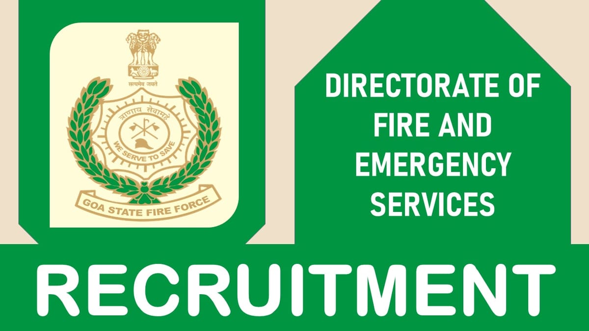 DFES Recruitment 2023 Released Notification: Check Post, Vacancy, Qualification, Salary and How to Apply