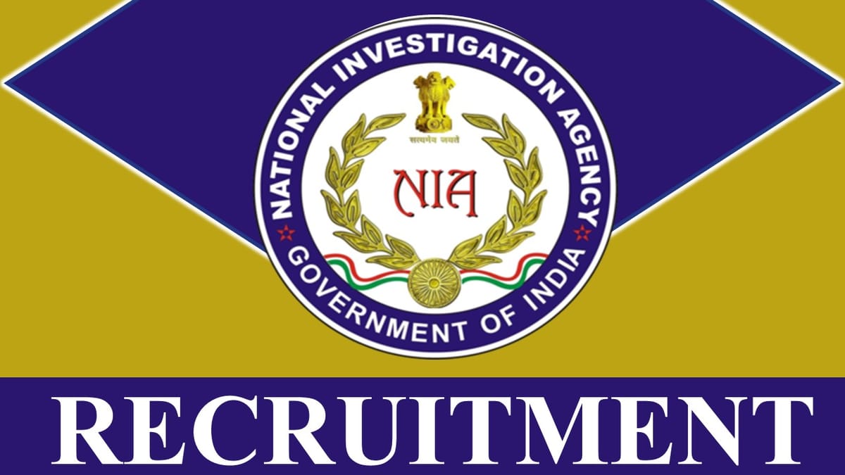 NIA Recruitment 2023 Notification Out for 20+ Vacancies: Monthly Salary upto 177500, Check Post, Qualification, and How to Apply