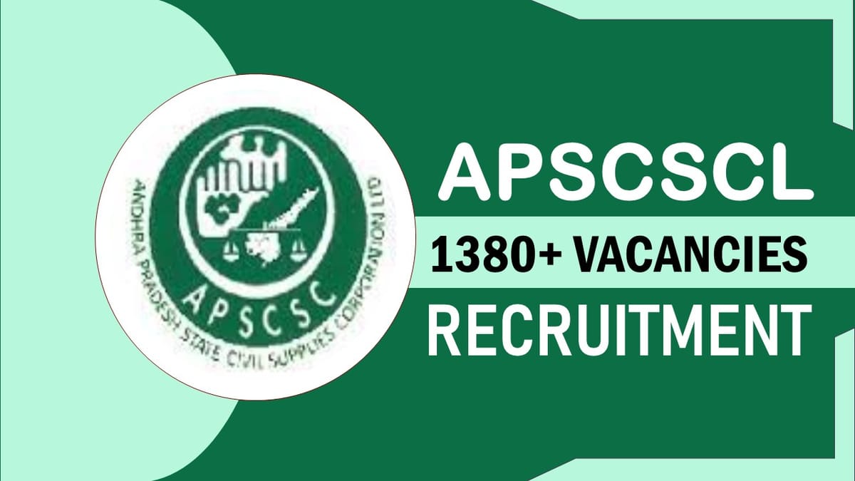 APSCSCL Recruitment 2023: Notification Out for 1380+ Vacancies, Check Post, Salary, Age, Qualification and How to Apply