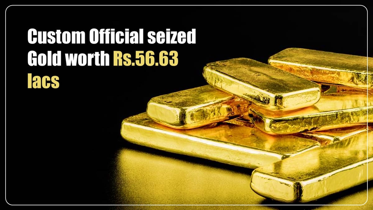 Customs Officers seized 933grams of Gold worth Rs.56.63 lacs at Hyderabad Airport
